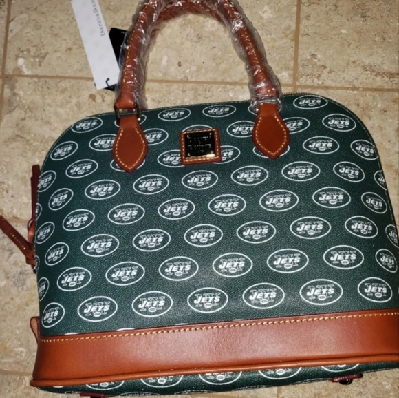 COPY - DOONEY & BOURKE NEW YORK JETS ZIP ZIP SATCHEL LADIES HANDBAG PURSE - Picture 11 of 14